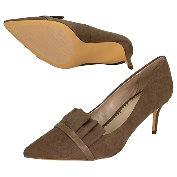 Journee Collection Marek Taupe Microfiber Womens Heels 9M - Picture 10 of 11